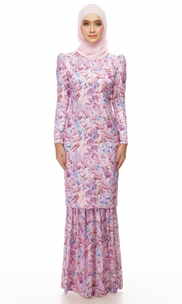 Nirmala Kurung in Mauve Pink