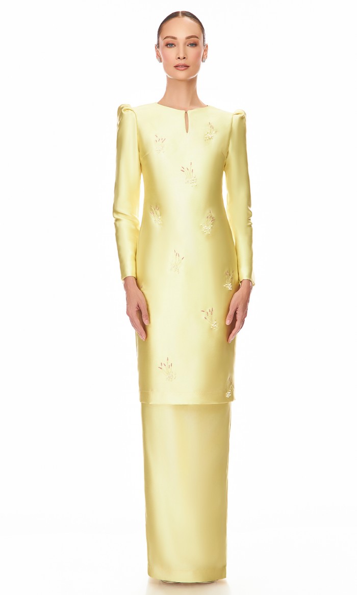 Oceanna Kurung in Light Yellow