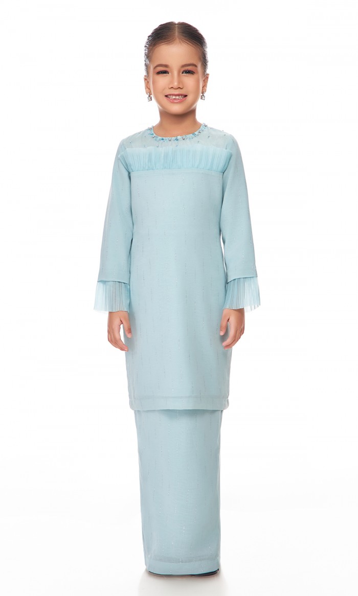 Odessa Kurung Kids in Pale Turqoise