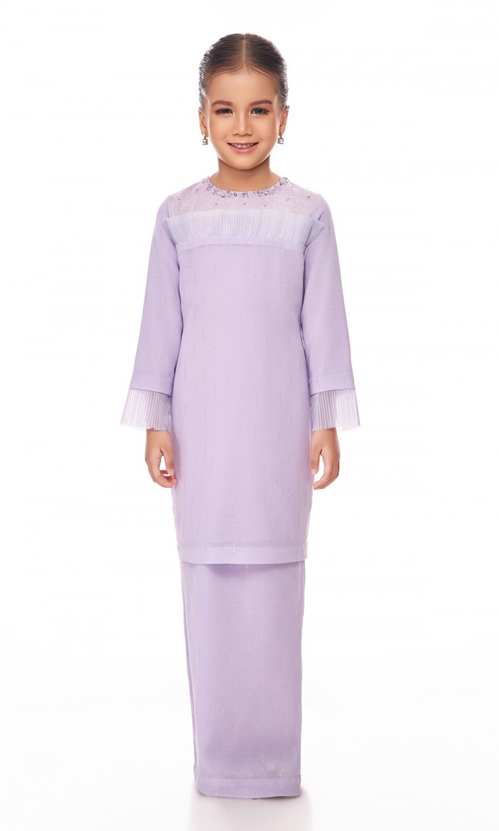 Odessa Kurung Kids in Pastel Purple