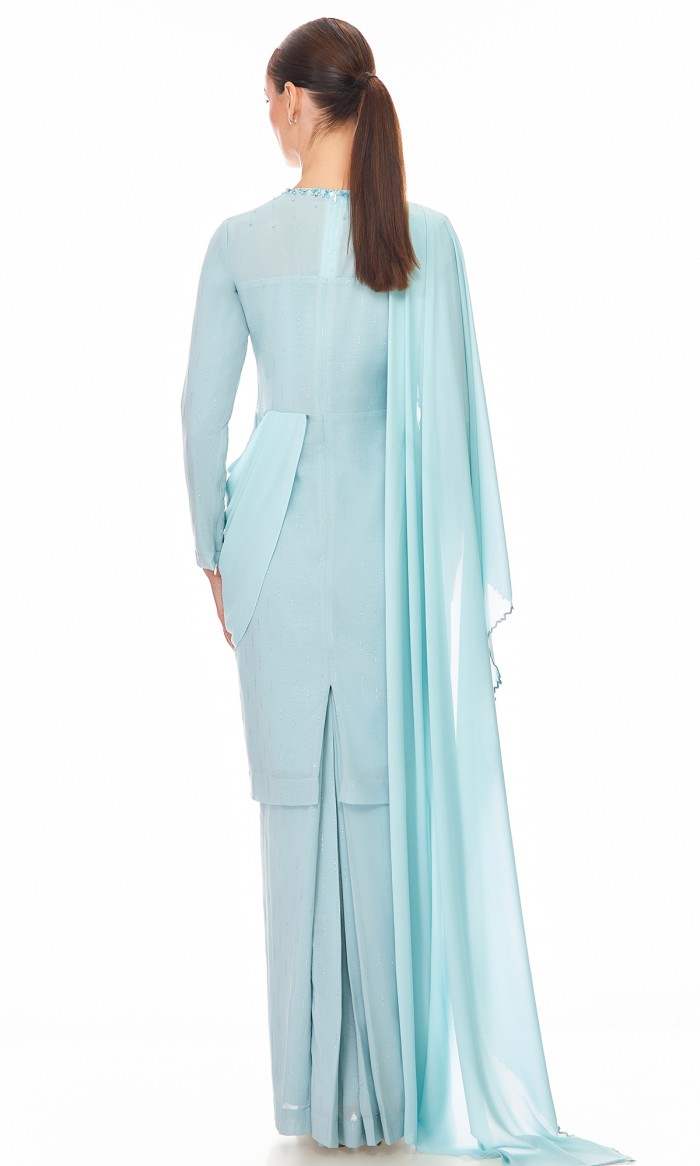 Odessa Kurung in Pale Turqoise