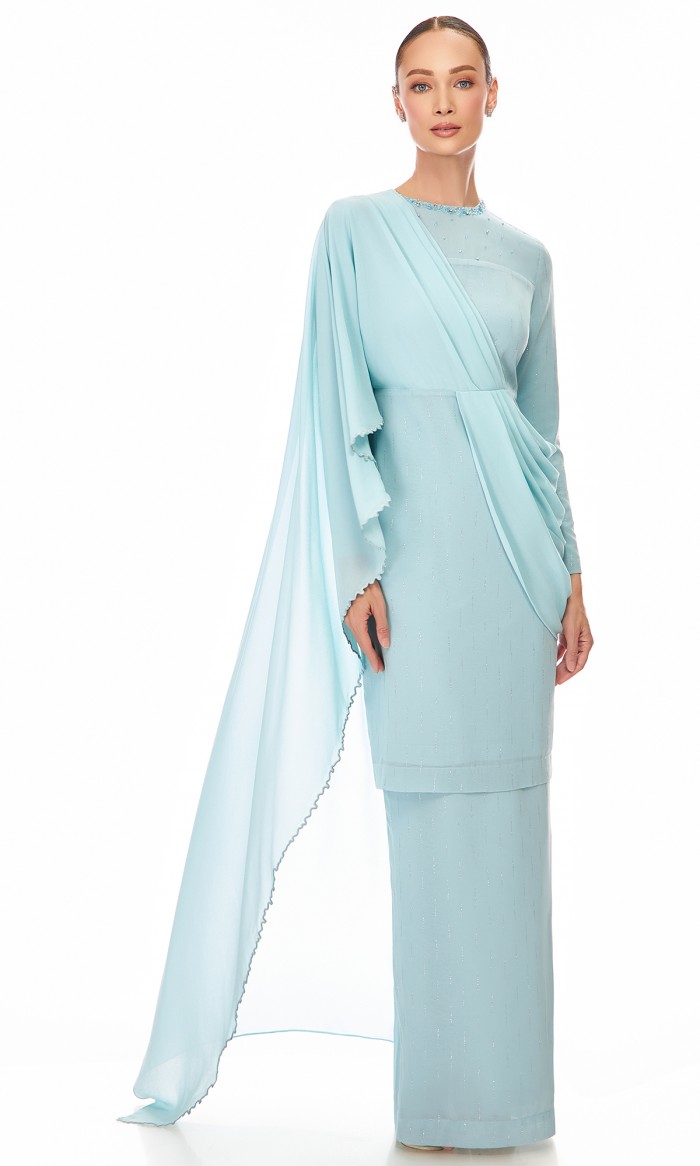 Odessa Kurung in Pale Turqoise