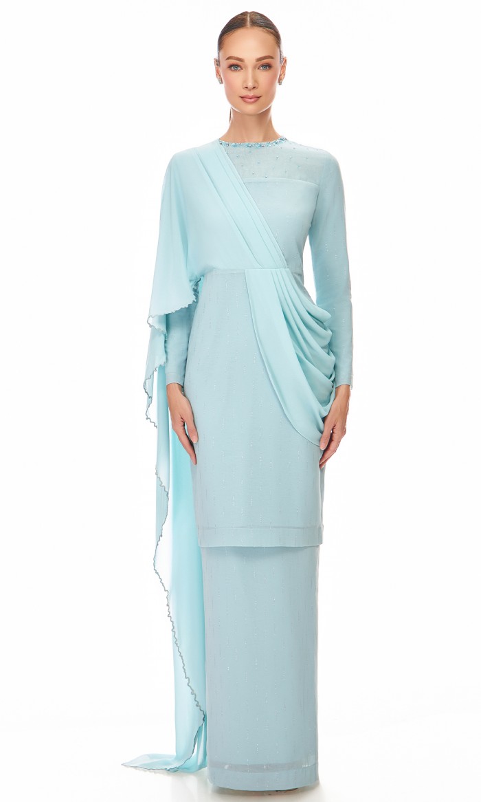 Odessa Kurung in Pale Turqoise