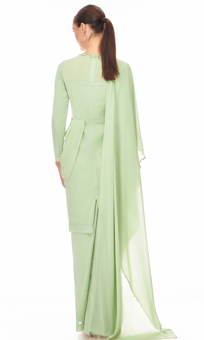 Odessa Kurung in Mint Green