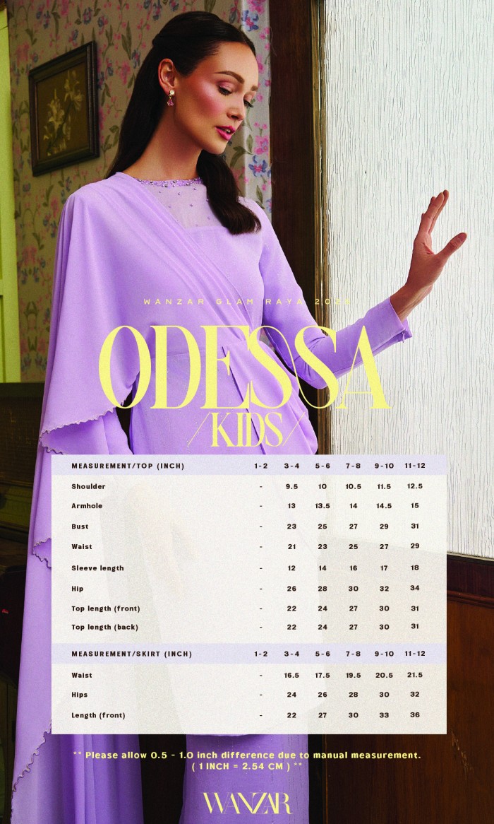 Odessa Kurung Kids in Pastel Purple