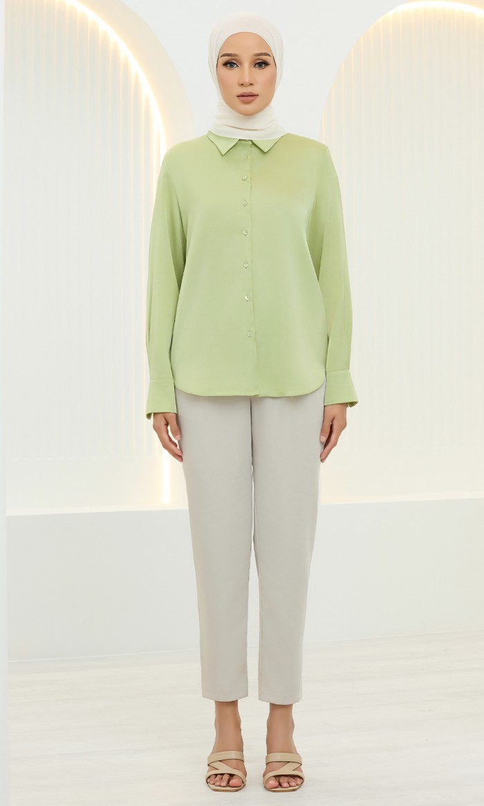 Olivia Top in Apple Green