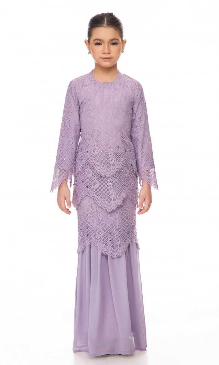 Othelia Kurung Kids in Lilac Breeze