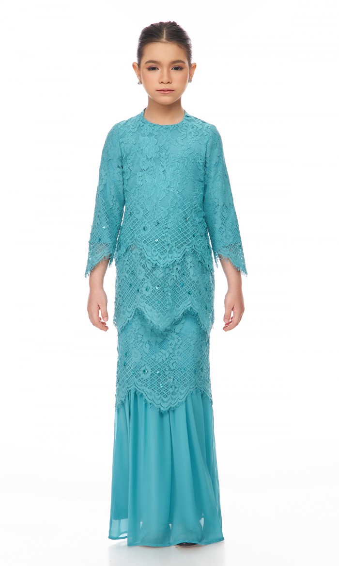 Othelia Kurung Kids in Blue Atoll