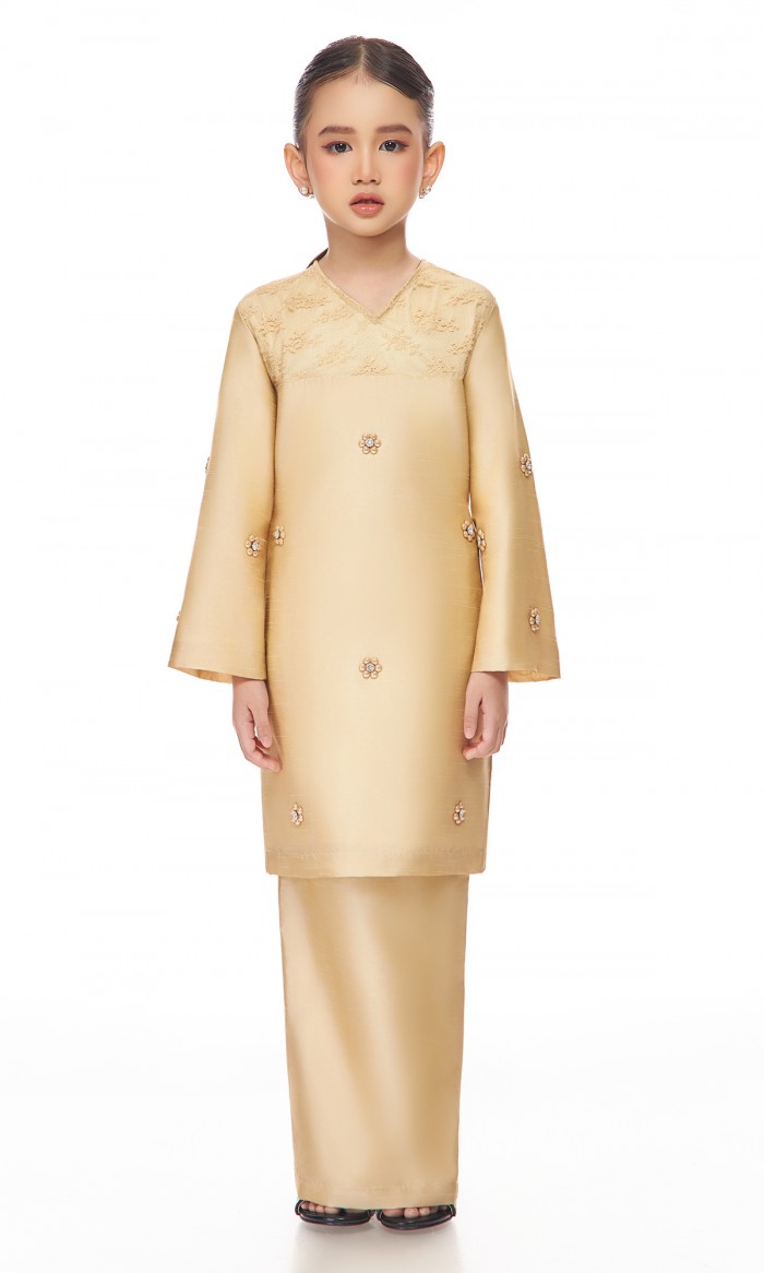 Paulina Kurung Kids in Medium Champage