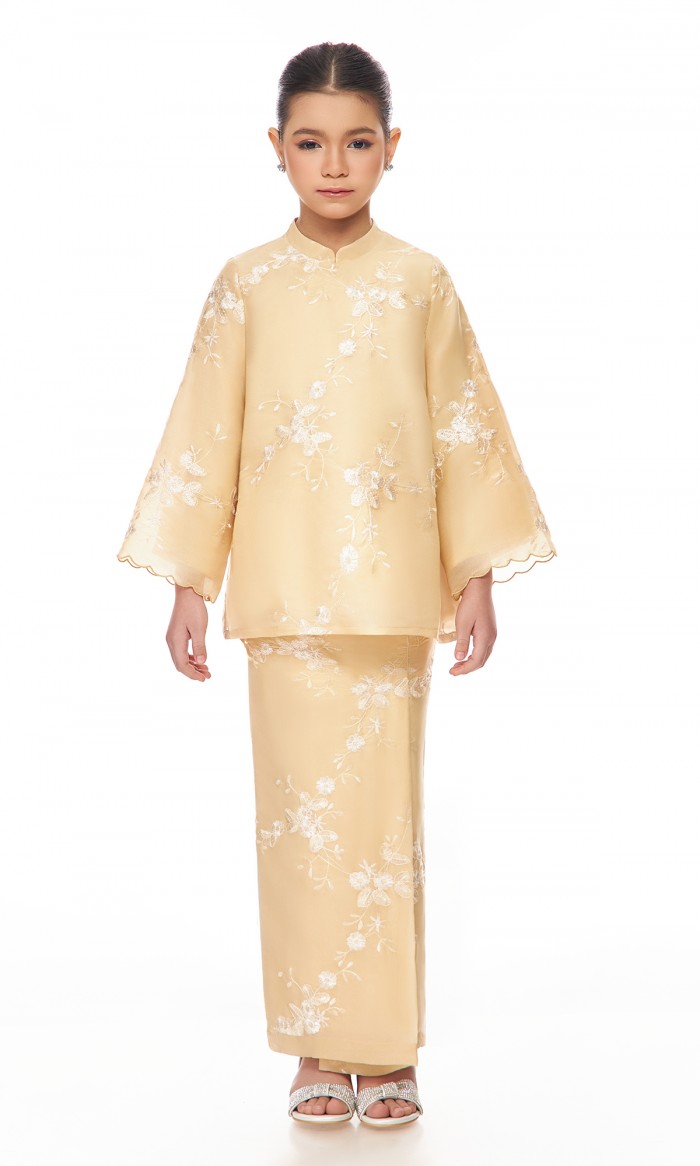 Petra Kurung Kids in Vanilla Brown