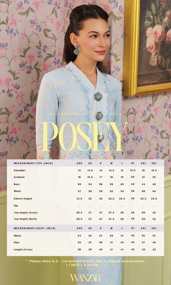 Posey Kurung in Sky Blue