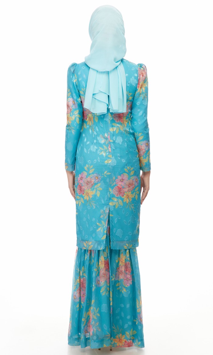 Rasheeda Kurung in Cyan Blue