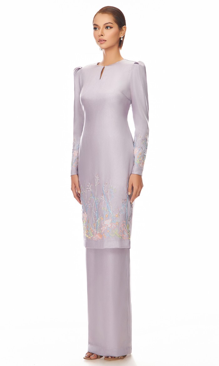 Sephia Kurung in Pale Lavender