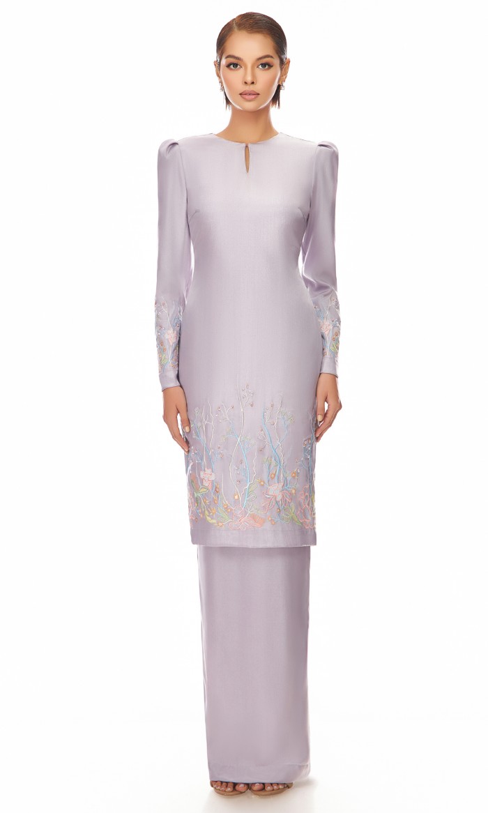 Sephia Kurung in Pale Lavender