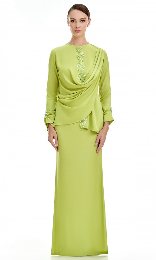 Salome Kurung in Lime Green (AS-IS)