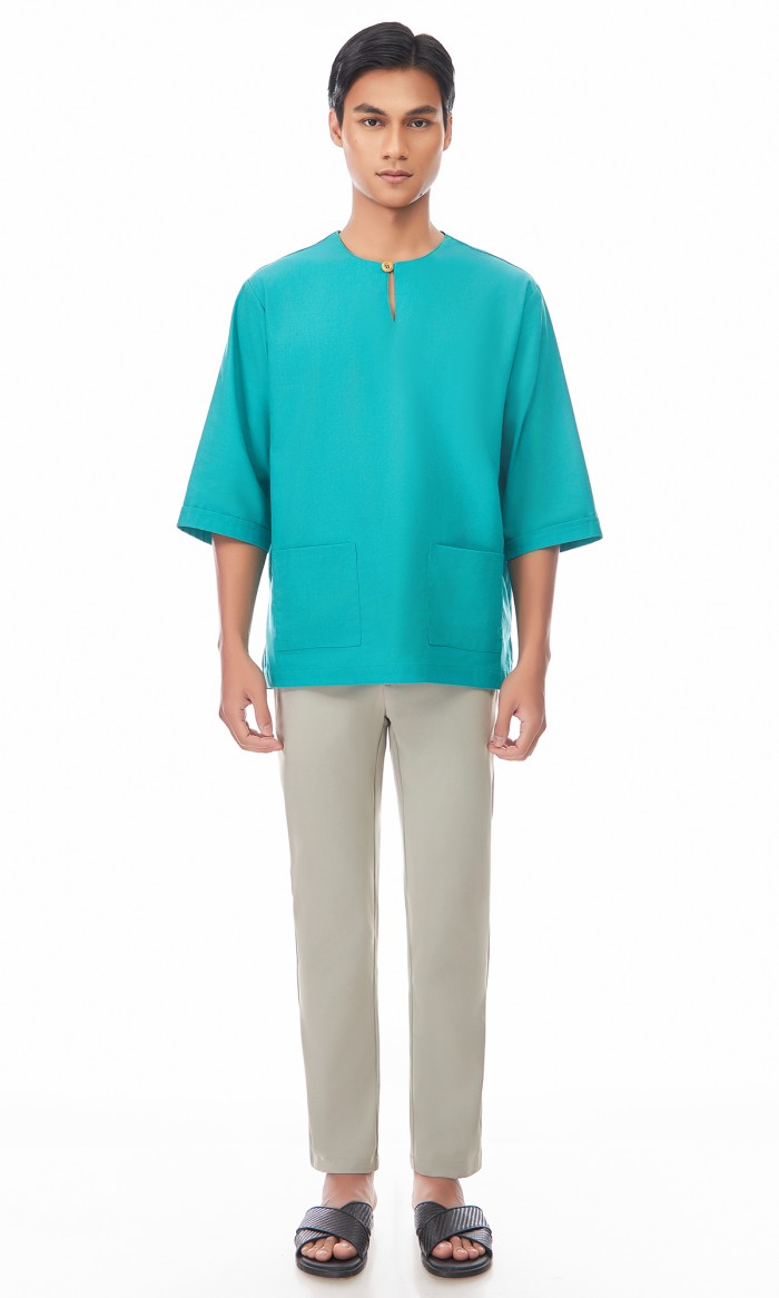 Nadhim Kurta in Pool Green