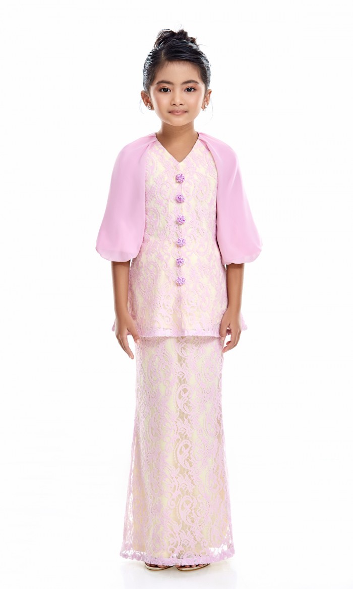 Veelda Kurung Kids in Lavender Pink (AS-IS)