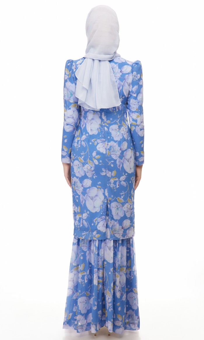 Zaleha Kurung in Sapphire Blue