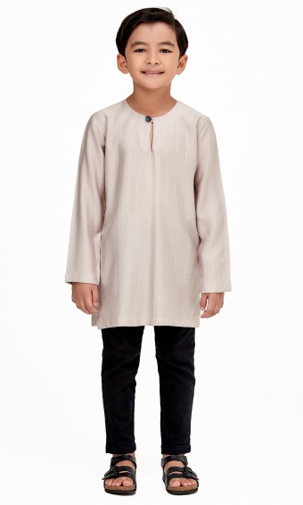 Zeki Kurta Kids in Coffee Brown