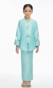 Celestine Kurung Kids in Pale Turqoise