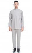 Fahaad Baju Melayu in Metal Grey