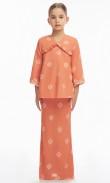 Greetha Kurung Kids in Atomic Tangerine