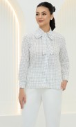 Isla Checked Top in Daisy White