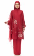 Khaleeda Kurung 2.0 in Carmine Maroon