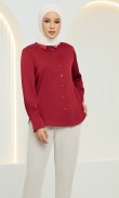 Olivia Top in Merlot Maroon