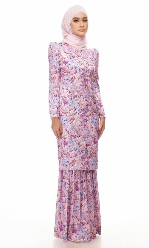 Nirmala Kurung in Mauve Pink