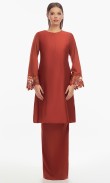 Kaleena Kurung in Mahogany Red